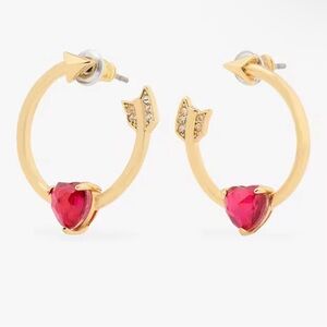 KATE SPADE 💘 Love Struck Heart and Arrow Hoop Earrings NEW